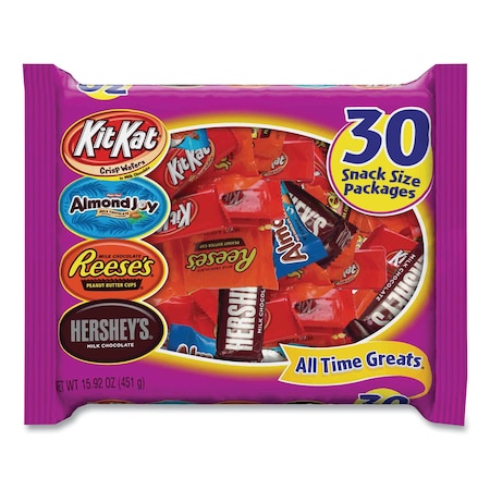 Hersheys All Time Greats Milk Chocolate Variety Pack, 1592 oz Bag, 30 Pieces, PK2, 2PK 20248